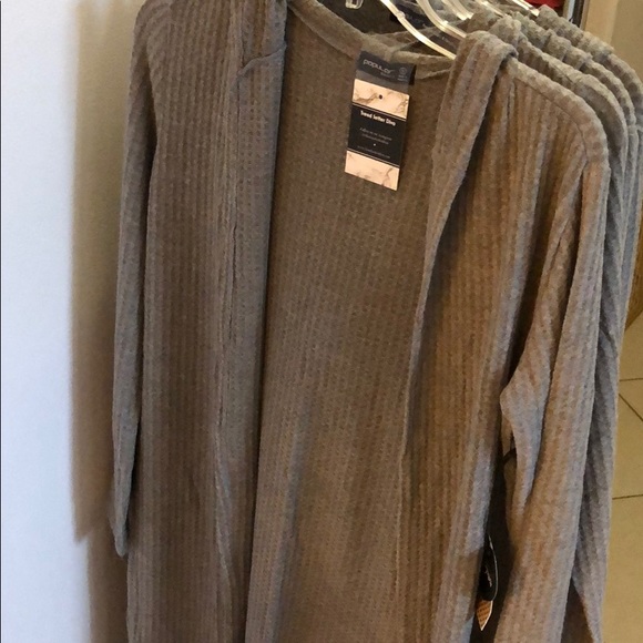 GREY HOODED CARDIGAN / DUSTER - Picture 8 of 10